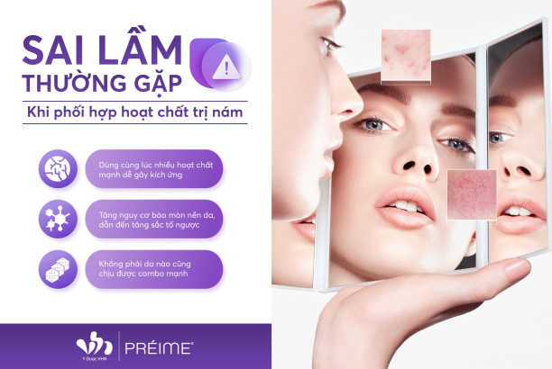 Sai lầm thường gặp khi phối hợp hoạt chất trị nám